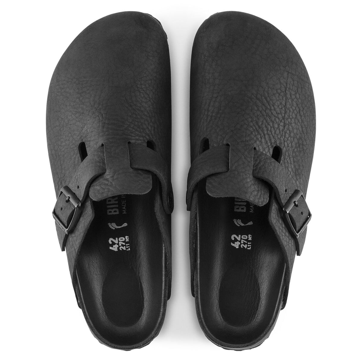 Boston Classic Footbed : Black Exquisite Nubuck