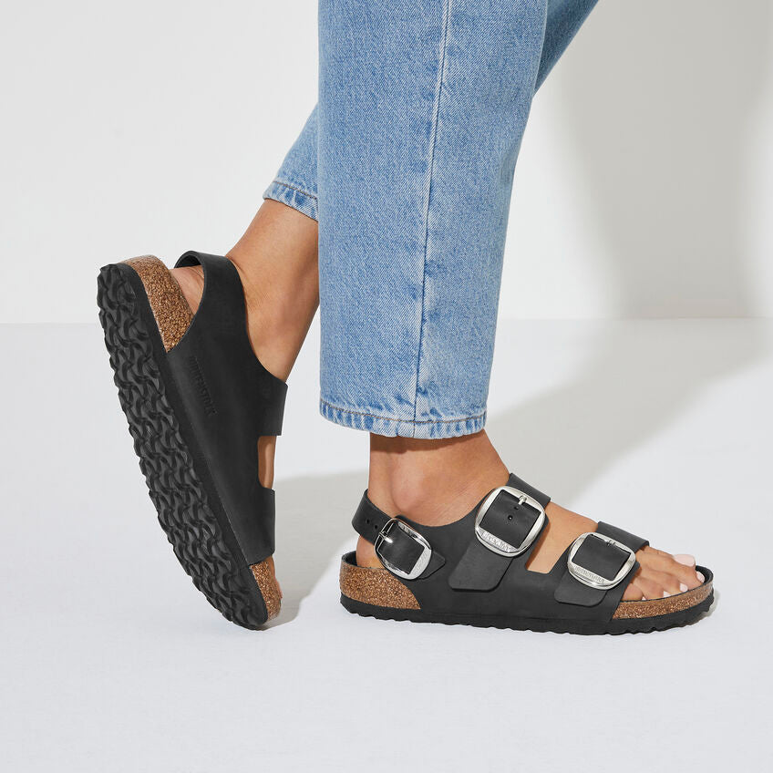 Milano Classic Footbed : Big Buckle Black Oiled