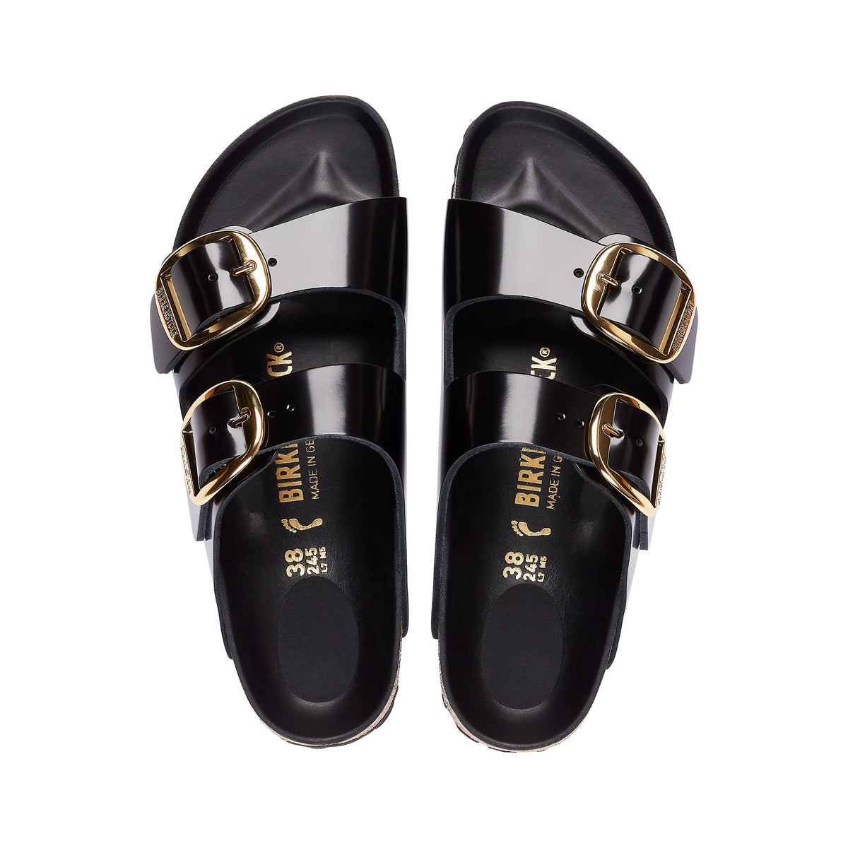 Arizona Big Buckle High Shine Black Natural Leather Patent