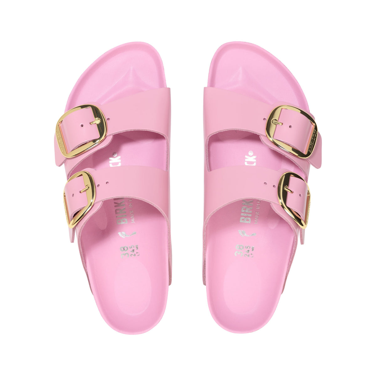 Arizona Big Buckle High Shine Fondant Pink Natural Leather Patent