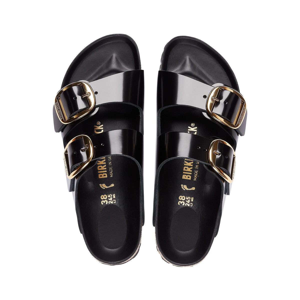 Arizona Big Buckle High Shine Black Natural Leather Patent