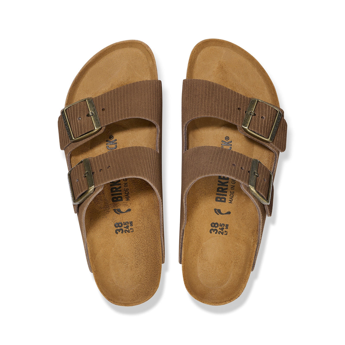Arizona Corduroy Dark Tea Embossed Suede Leather