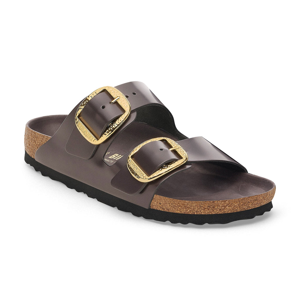 Arizona Hammered Big Buckle High Shine Espresso Natural Leather Patent