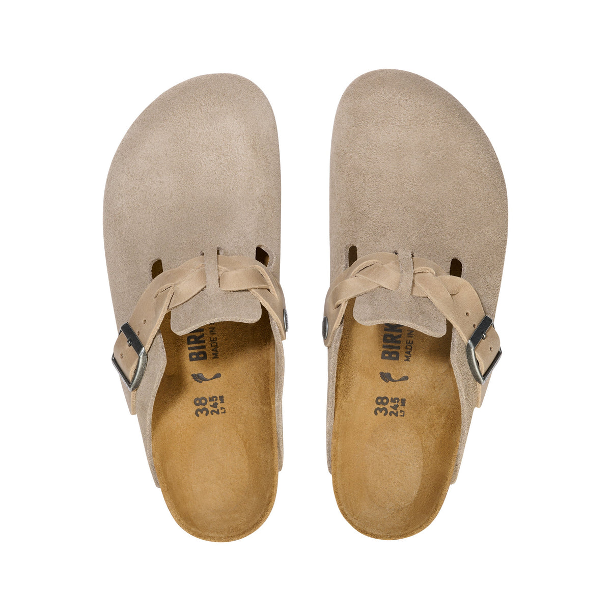 Boston Braided Taupe Suede Leather