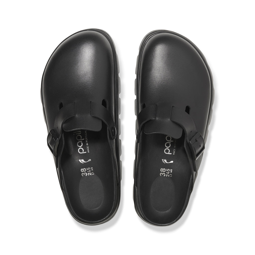 Boston Chunky Exquisite Black Smooth Leather
