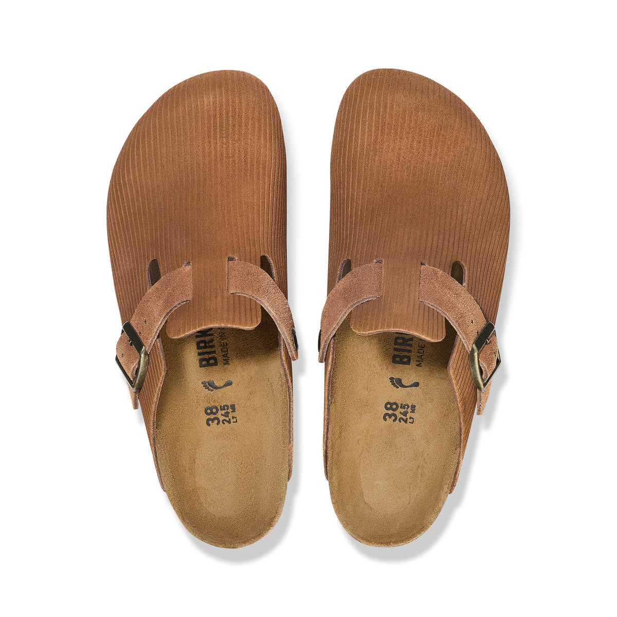 Boston Corduroy Dark Tea Embossed Suede Leather