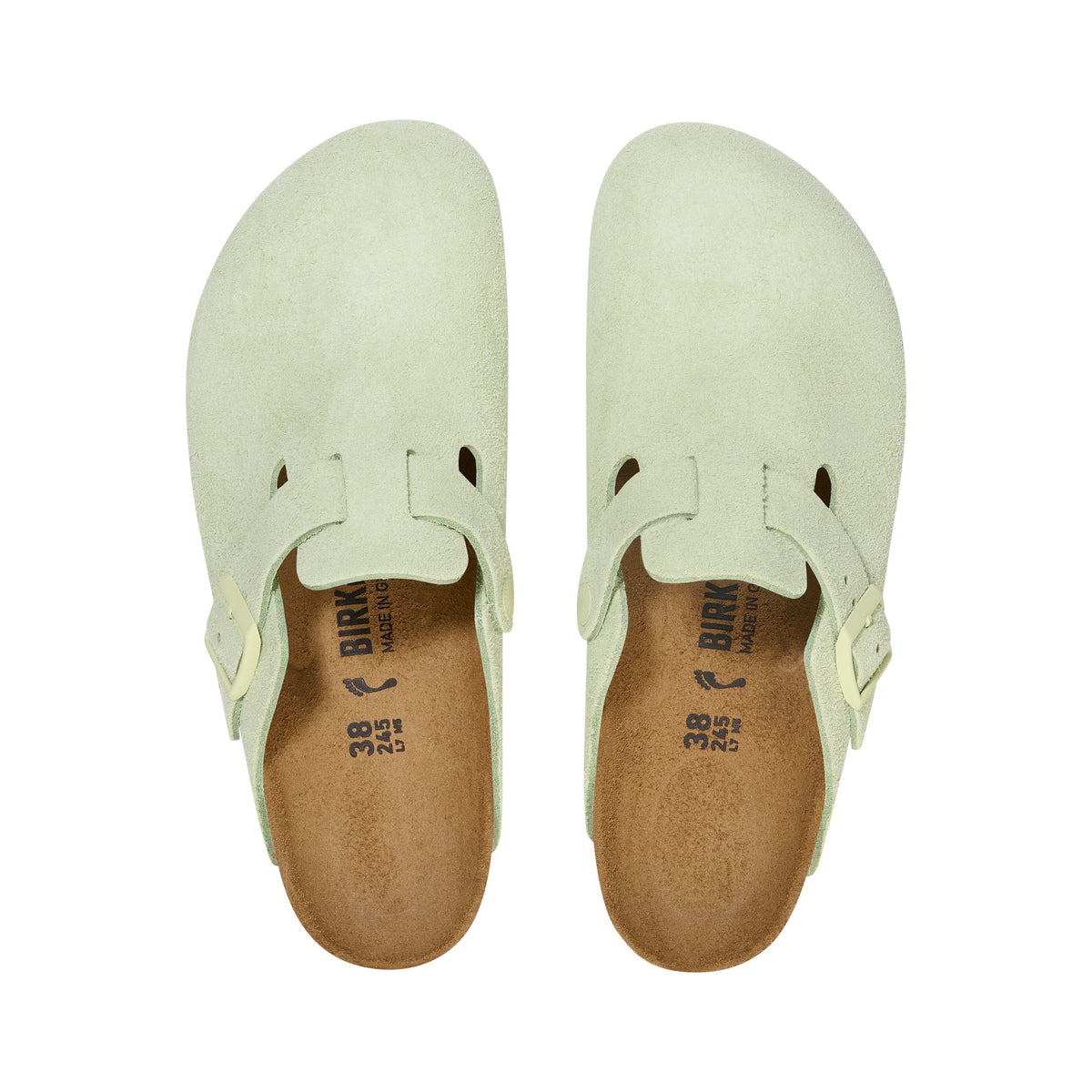 Boston Faded Lime Suede Leather