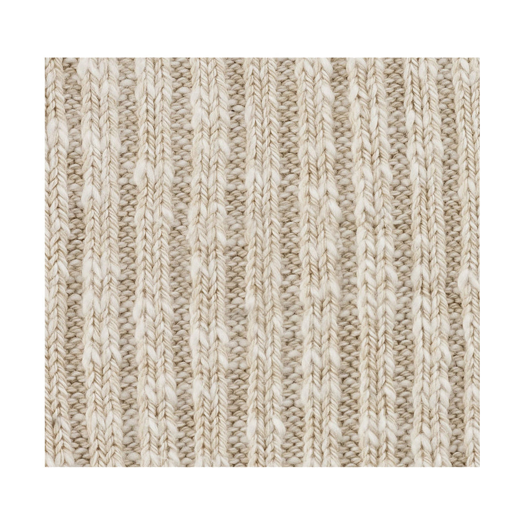Cotton Slub Sock Beige White