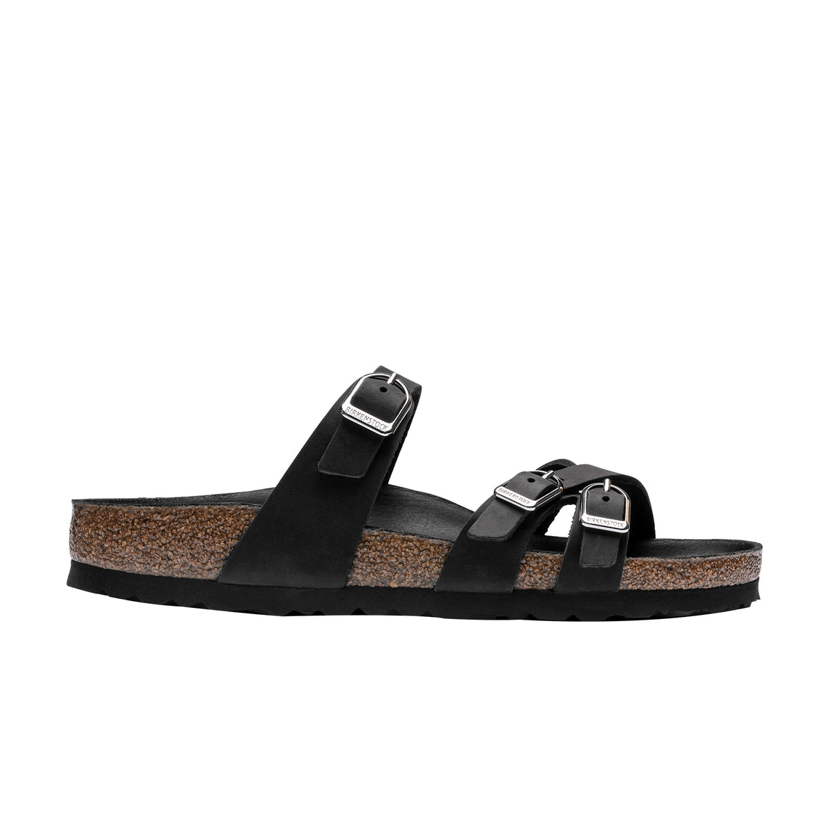 Franca Big Buckle Black Oiled Leather