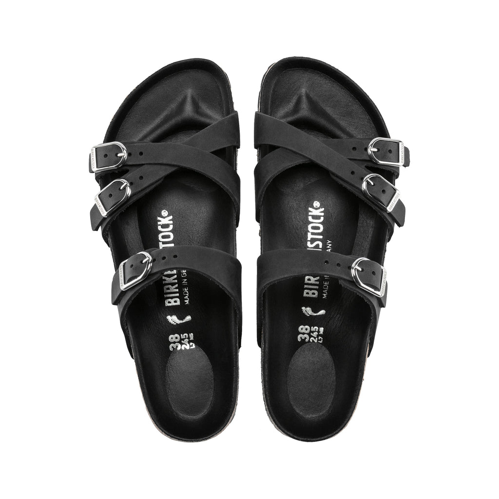 Franca Big Buckle Black Oiled Leather