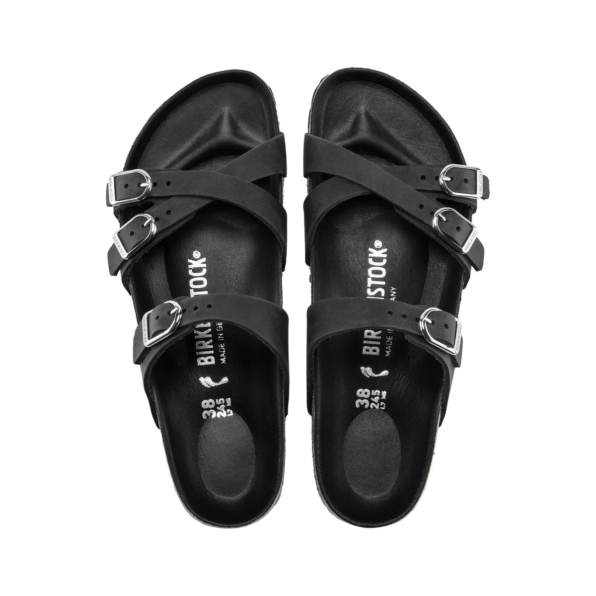 Franca Big Buckle Black Oiled Leather