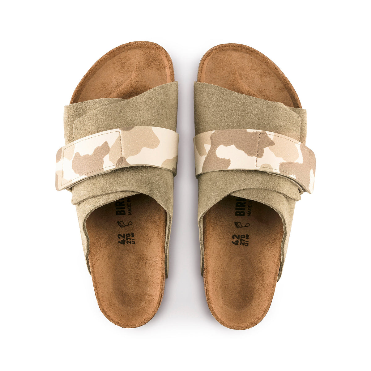 Kyoto Grey Taupe/Camo Almond Suede Leather