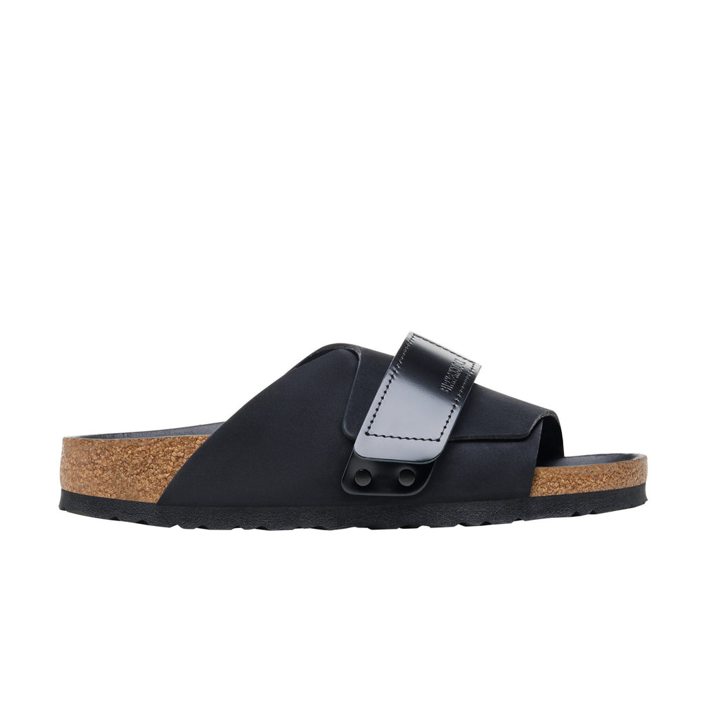 Kyoto High Shine Black Nubuck Leather