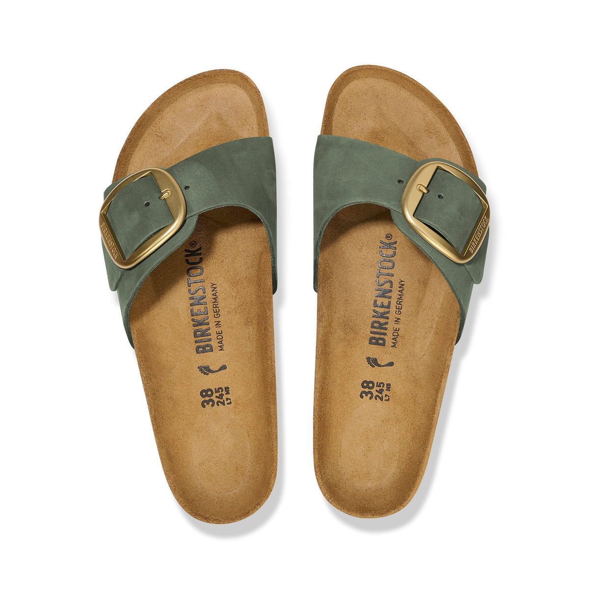 Madrid Big Buckle Thyme Nubuck Leather