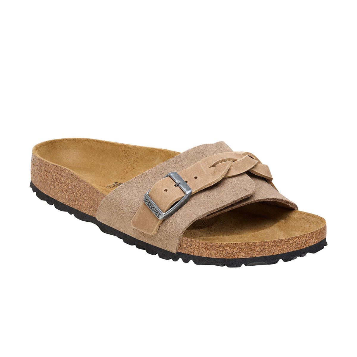Oita Braided Taupe Suede Leather