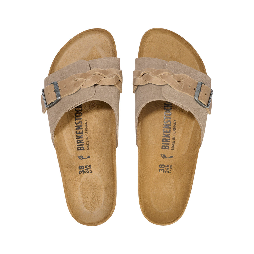 Oita Braided Taupe Suede Leather