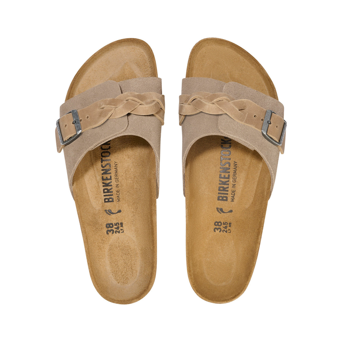 Oita Braided Taupe Suede Leather